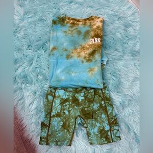 PINK Victoria's Secret Olive Green & Turquoise Apparel